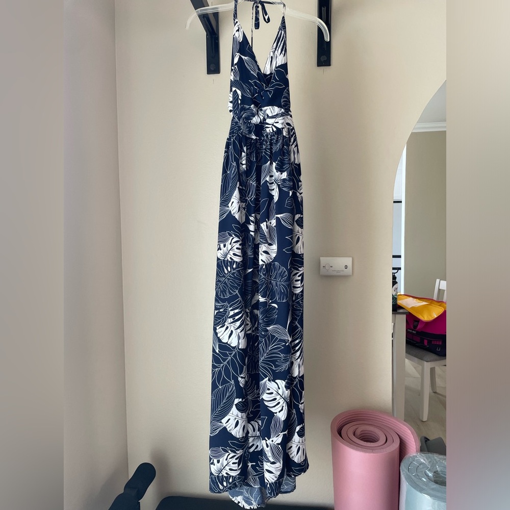 Tropical Halter top maxi dress